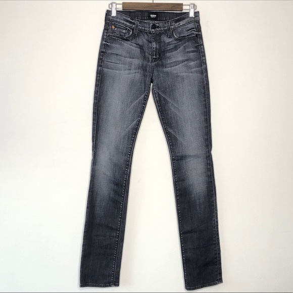Hudson Jeans Denim - Hudson Tilda Mid Rise Straight Washed Out Black Gray Jeans